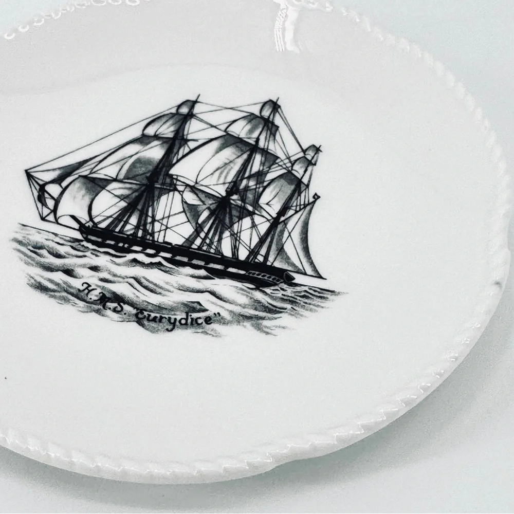 VTG Spode Set-off-4 English Bone China Ship 4” Plates